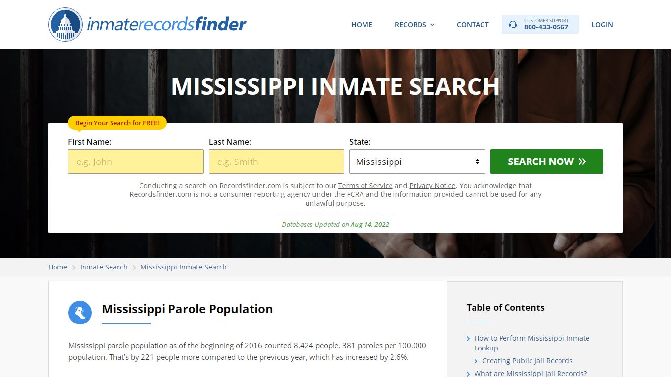 Mississippi Inmate Search - Jail & Prison Records Online