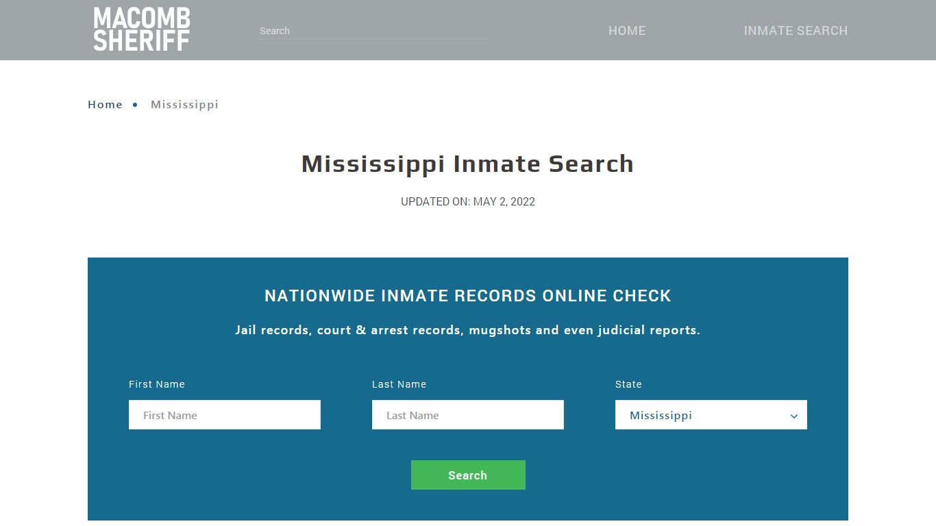 Mississippi Inmate Search – Mississippi Department of ...